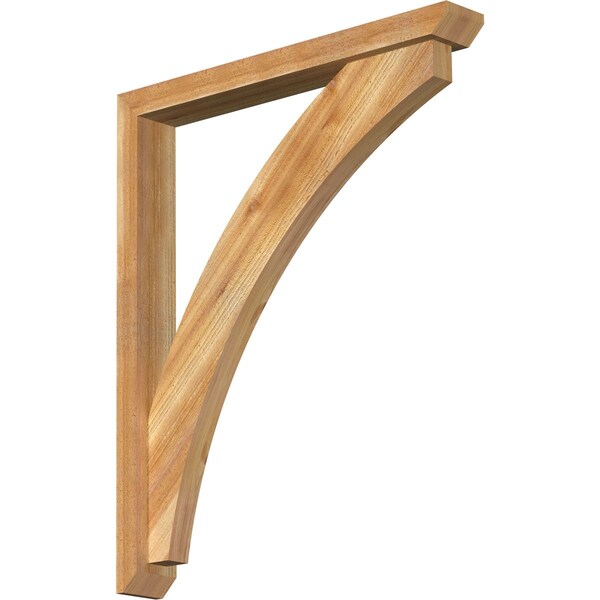 Ekena Millwork Thorton Slat Rough Sawn Bracket w/ Offset Brace, Western Red Cedar, 4"W x 30"D x 36"H BKT0402X30X36THR06RWR - main